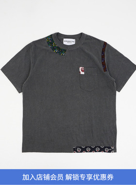 NOMA TEXTILE Patchwork Garment Dyed Tee Shirt成衣染色拼接T恤