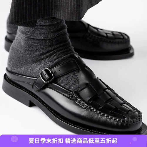 HEREU手工编织女式皮鞋一脚蹬