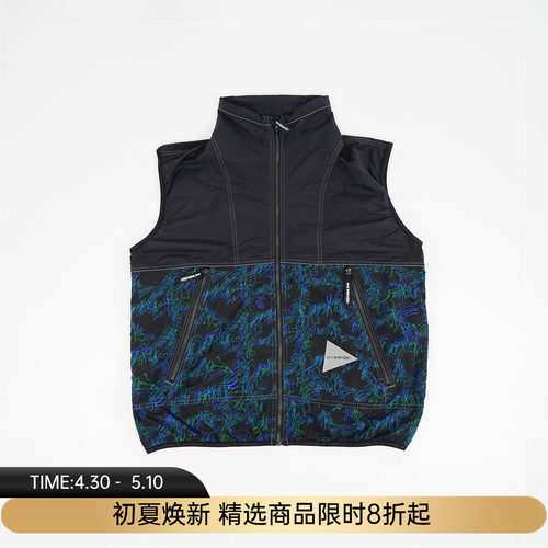 and wander printed wind vest 艺术家合作系列超轻量机能性马甲