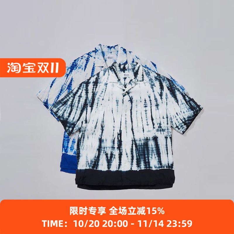 KUON Arimatsu Shibori Camp Collar 京都职人有松絞染色短袖衬衫