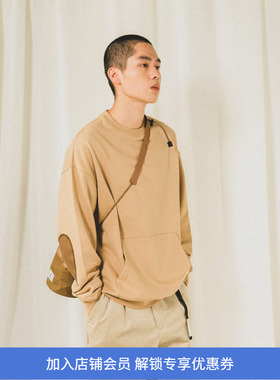 PRIMEE ELBOW PATCHED CREW NECK SWEAT 工事风圆领套头卫衣