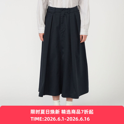 nanamica Chino Skirt 女装机能性面料百褶裙 半身裙
