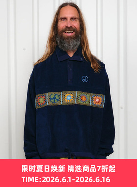 Story mfg POLITE PULLOVER 蓝染灯芯绒拼接套头衫 外套