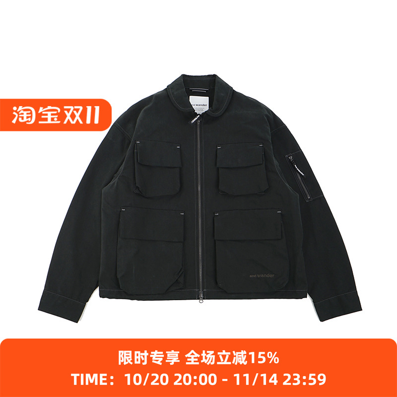 and wander C/PE twill field jacket(M) 立体口袋军事风工装夹克