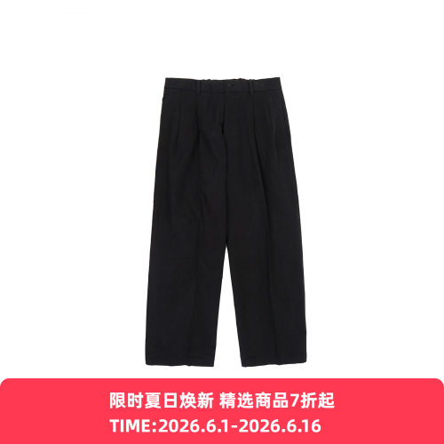 YOKO SAKAMOTO DOUBLE PLEATED TROUSERS 丝棉混纺双摺宽松长裤