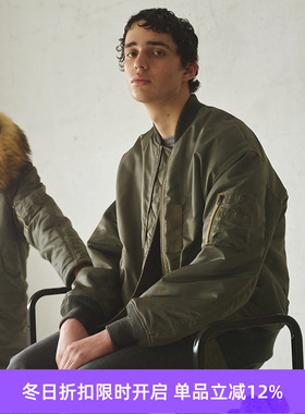 marka MA-1 宽松廓形军事风夹克棉服 棒球领外套