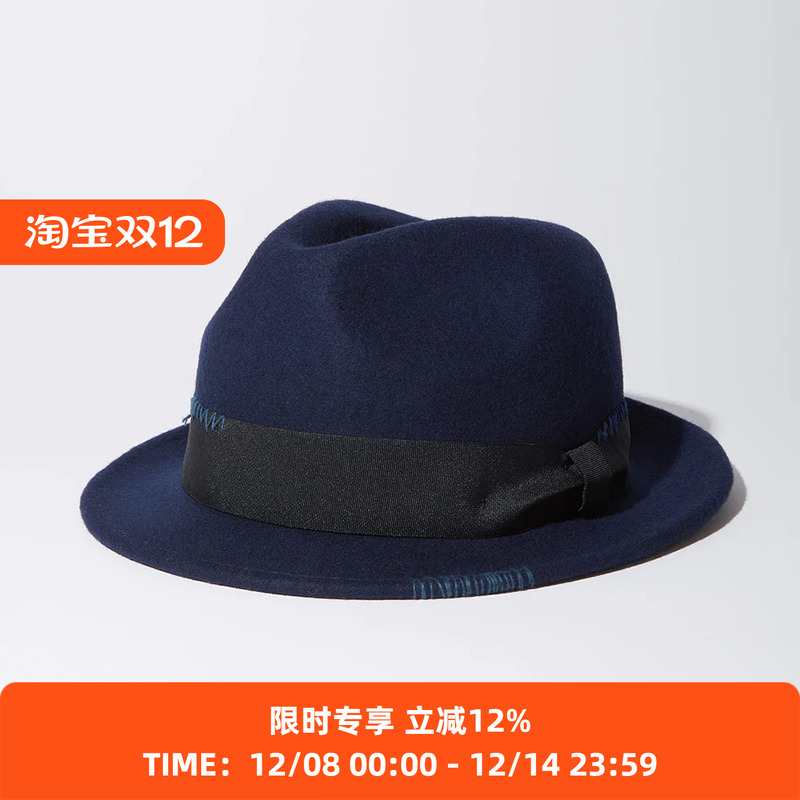 KUON Sashiko Fedora Hat 日本手缝刺子礼帽