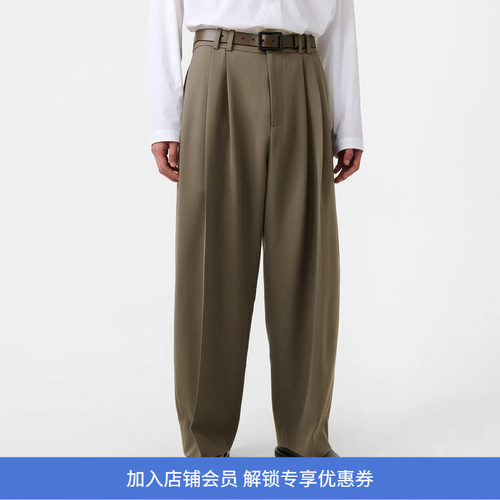 STUDIO NICHOLSON PANT DOUBLE PLEAT男装轻量羊毛双褶宽松阔腿裤