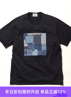 KUON Boro Patched Tee 日本职人手工制百年古布拼接圆领短袖T恤