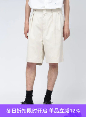 nanamica Double Pleat Chino Shorts男装有机棉混纺宽松廓形短裤