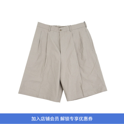 YOKO SAKAMOTO DOUBLE PLEATED SHORTS 丝棉混纺双摺宽松短裤