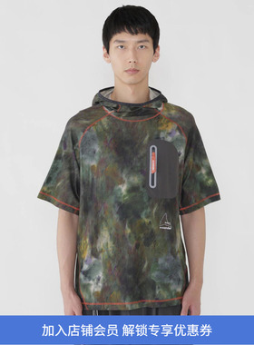 ROA x and wander printed houdie T 联名款山脉迷彩印花连帽T恤