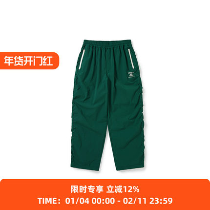 WHEELS and WIND 男女中性款防水防风伸缩性复古运动长裤