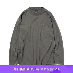 CREW NECK TEE T恤 hobo 职人制天然染色复古水洗天竺棉长袖