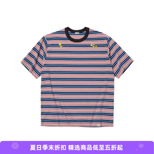 kolor BEACON Tee 条纹拼色圆领短袖T恤