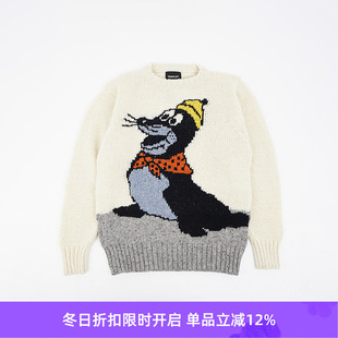 男女中性款 NEW FRIEND 刺绣羊毛马海毛圆领毛衣 BEST Howlin