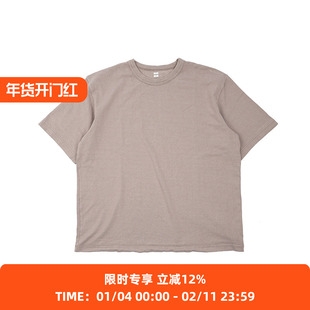 blurhms Co/Silk Nep Plain Tee特制染色加工丝棉廓形圆领短袖T恤