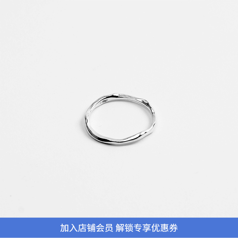 EnSage925银不规则素圈戒指