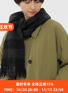 MHL CHUNKY WOOL CHECK SCARF 羊毛格子围巾