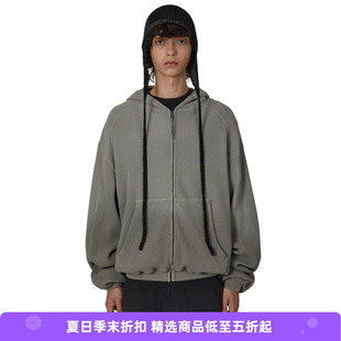 ROA BEE Sun Faded Organic Waffle Zip 做旧水洗有机棉连帽卫衣
