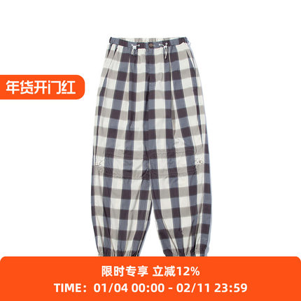 F/CE DOTAIR CHECK STRING TROUSERS 吸湿速干宽松格子休闲长裤
