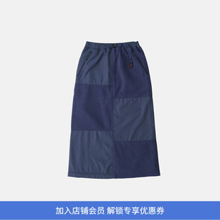 THERMAL 女士针梭相拼长裙 FLEECE SKIRT 半身裙 PATCH GRAMICCI