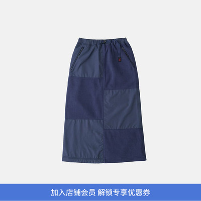 GRAMICCI THERMAL FLEECE PATCH SKIRT 女士针梭相拼长裙 半身裙