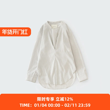 STUDIO NICHOLSON TOPS - INVERTED PLEAT TOP 女装垂坠领上衣