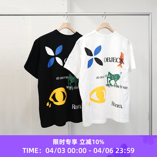 背后印花主题圆领短袖 KHOKI T恤 shirt Multi print