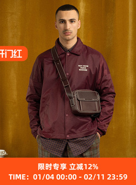 Drole de Monsieur La Veste Polaire 经典标语内里加绒棒球夹克