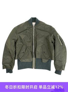 YOKE Connected Rib Knit Flight 不规则拼接军事风飞行夹克