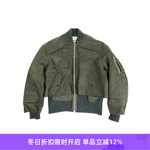 Flight YOKE Knit Rib 不规则拼接军事风飞行夹克 Connected