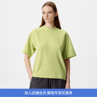 防紫外线轻量华夫格半高领短袖 Goldwin T恤 女装 shirt