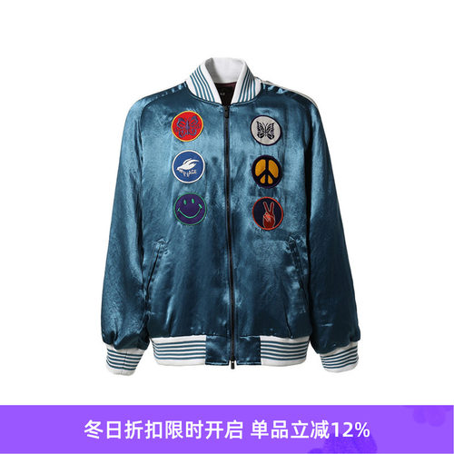 Needles徽章棒球夹克外套
