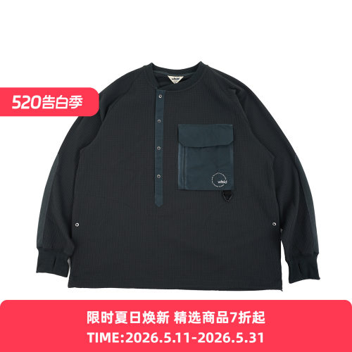WFELD DryWaffle Henley Neck Shirt 吸湿速干亨利领华夫格衬衫
