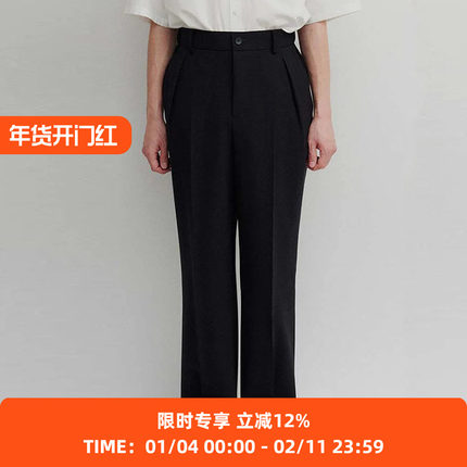 DIGAWEL In tuck Pants 羊毛尼龙混纺耐磨性休闲裤