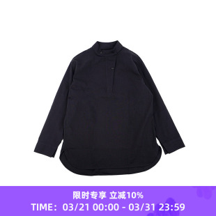 PLACKET HALF GRANDAD COLLAR女装 STUDIO 立领垂坠衬衫 NICHOLSON