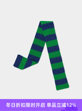 JO GORDON Small Brushed Stripe Scarf 羊羔毛拼色条纹围巾