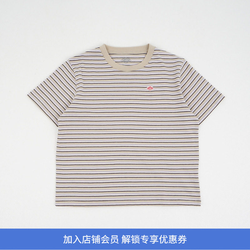 DANTON SHORT T-SHIRT 女装条纹短袖圆领T恤