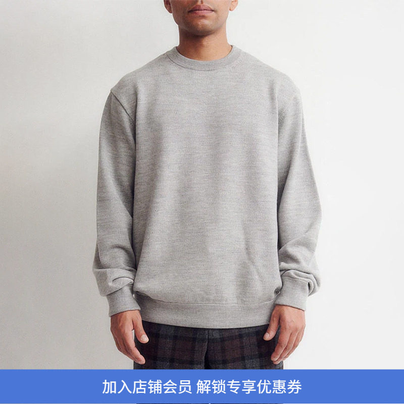 DIGAWEL 百分百美利奴羊毛防缩处理复古风圆领衫卫衣