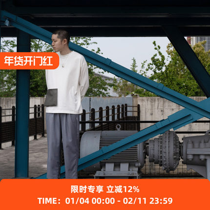 PRIMEE LOOSE L/S TEE CORDURA POCKET 宽松拼色口袋长袖T恤