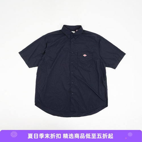 DANTON DOT BUTTON B.D. SHIRT S/S 男装自然褶皱短袖衬衫