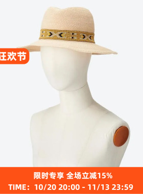 KIJIMA TAKAYUKI ABACA BEADS BAND HAT女士马尼拉手工编织渔夫帽