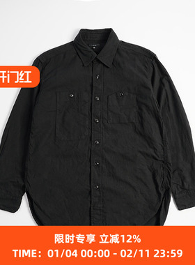 Engineered Garments Work Shirt 黑色法兰绒复古工装长袖衬衫