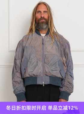 Story mfg SEED BOMBER 天然染色蓝染拼接双面穿棒球夹克外套