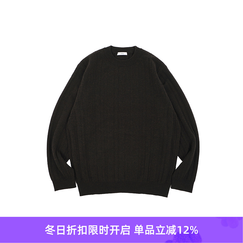 ATON SUPER LIGHT WOOL RANDOM RIB 男女中性超轻羊绒混纺毛衣