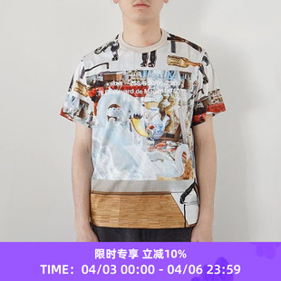 巴黎秀场主题印花圆领短袖 KHOKI T恤 shirt College design