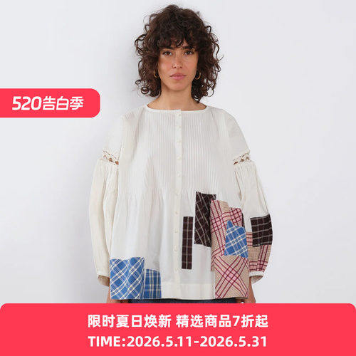 Story mfg MEADOW BLOUSE 女装有机棉拼接裙 上衣