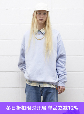 UNUSED 复古风水洗做旧休闲内里抓绒圆领长袖卫衣