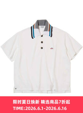 kolor BEACON Tee 拼接领廓形短袖POLO衫